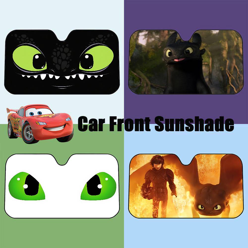 Car Accessories Window - Cartoon EYE Toothless Windschutzscheiben-Sonnenschutz Auto-Fensterabdeckung Sonnenschutz