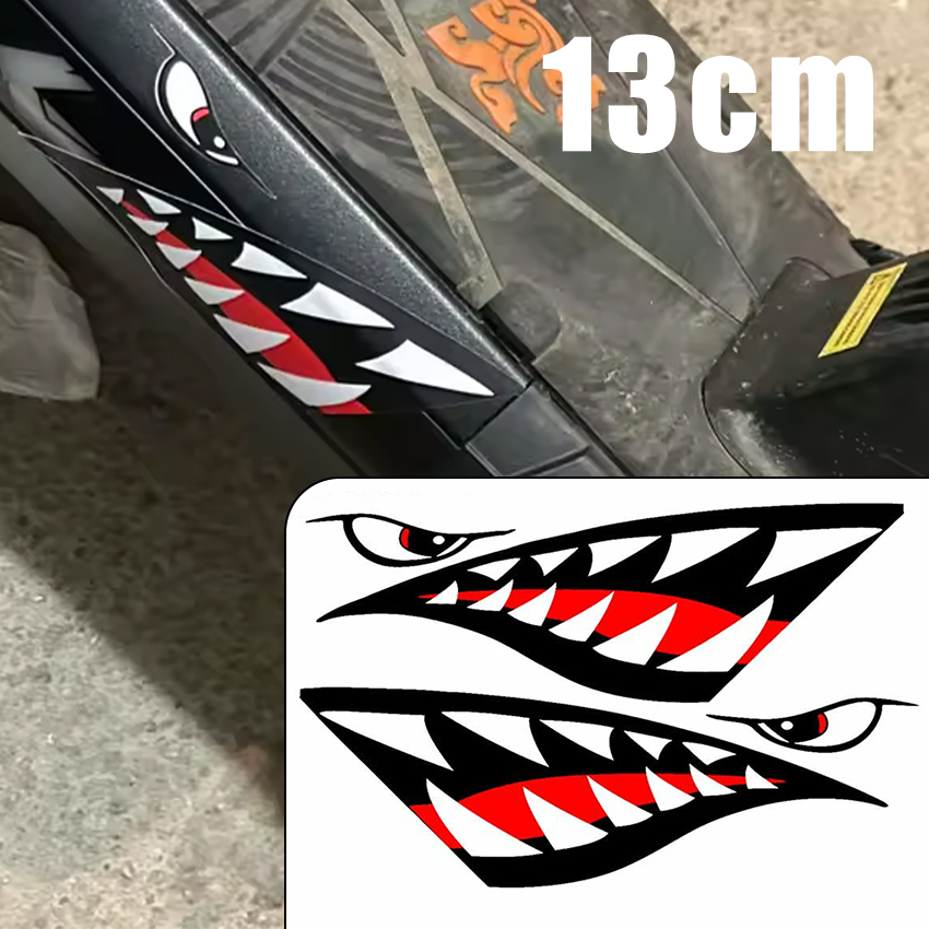 Car Accessories Quirky - JDM Haifischmaul-Zähne Autoaufkleber Cartoon Lustig Wasserdicht