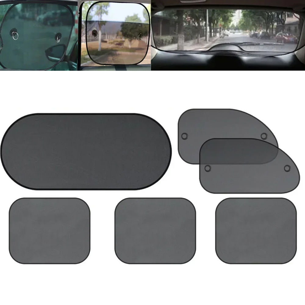 Car Accessories Inside - 1 Set Schwarze Fenstervorhänge Seitliche Glasnetz-Sonnenschutzabdeckungen