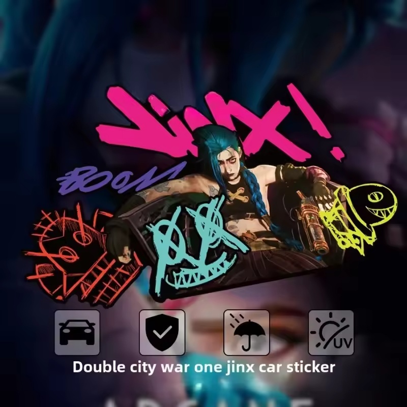 Car Accessories Window - Arcane Jinx Graffiti Reflektierender Autoaufkleber Elektromotorrad