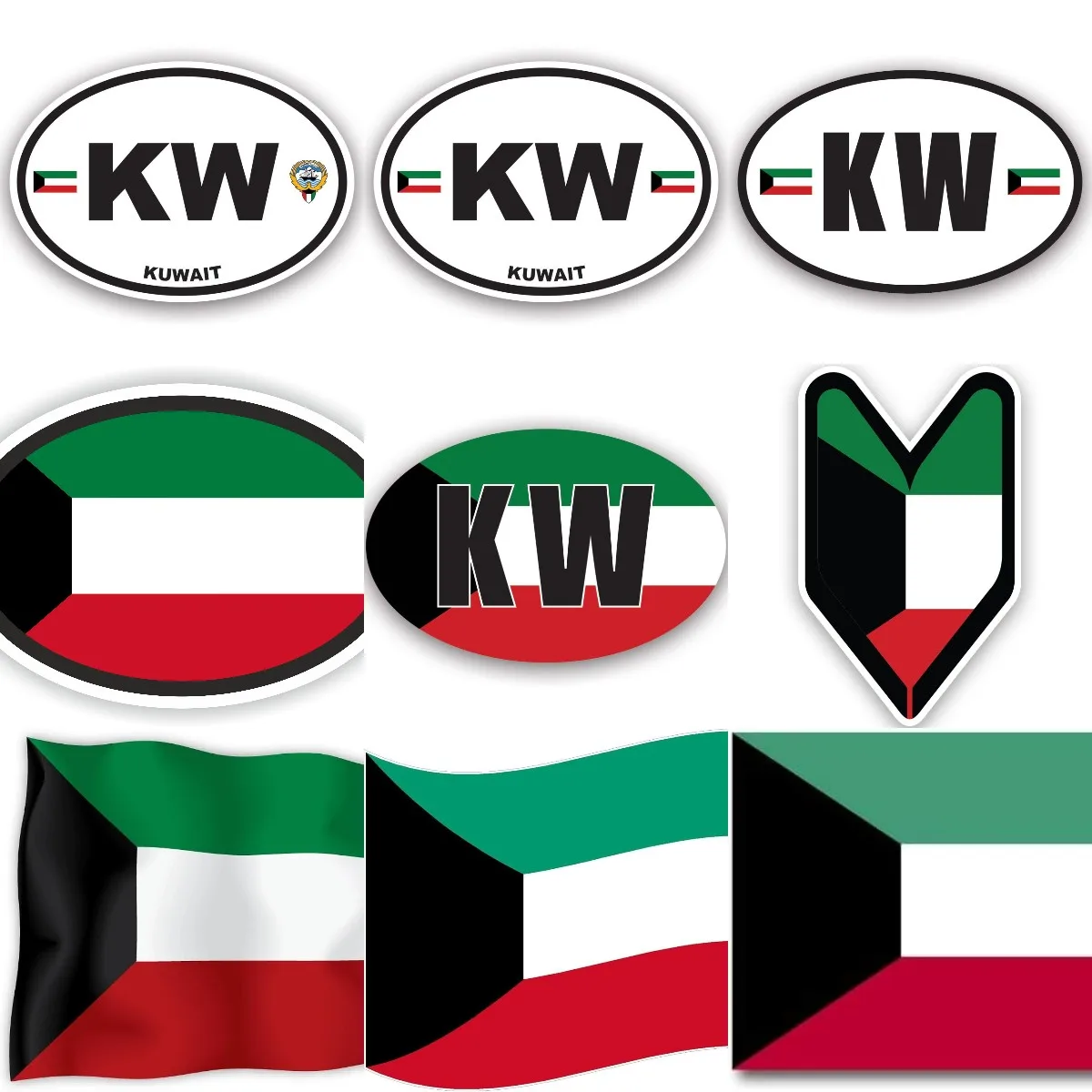 Car Accessories Kuwait - KW Kuwait-Flaggen-Emblem, kreative PVC-Aufkleber für Laptop,