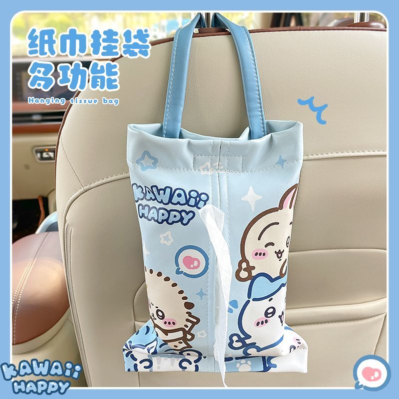 Car Accessories Girly - Niedliche Auto-Taschentuchbox Kawayi Chiikawa zum Aufhängen,