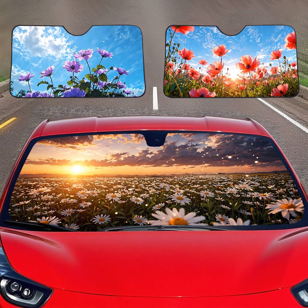 Car Accessories Window - Sunshine And Flowers Auto-Sonnenschutz, Windschutzscheibenabdeckung, Sonnenschutz