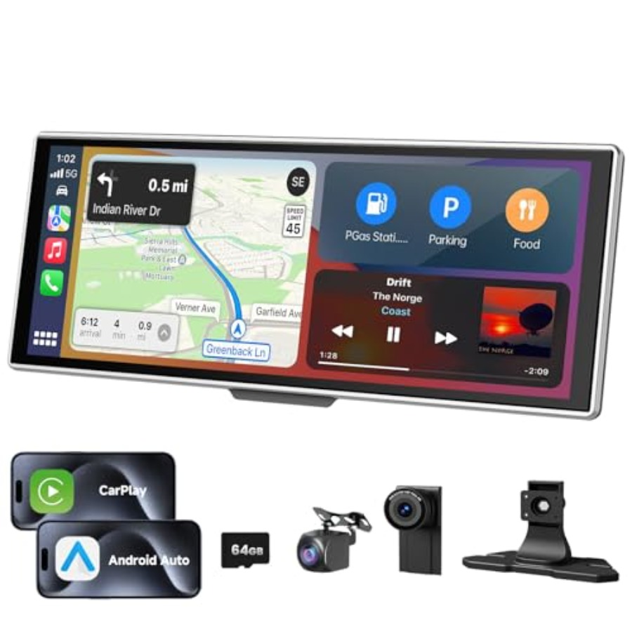 Car Dash Cam - Auto-Armaturenbrett-Display: 11,26-Zoll-HD-Touchscreen, Gehäuse aus Aluminiumlegierung, schwarze