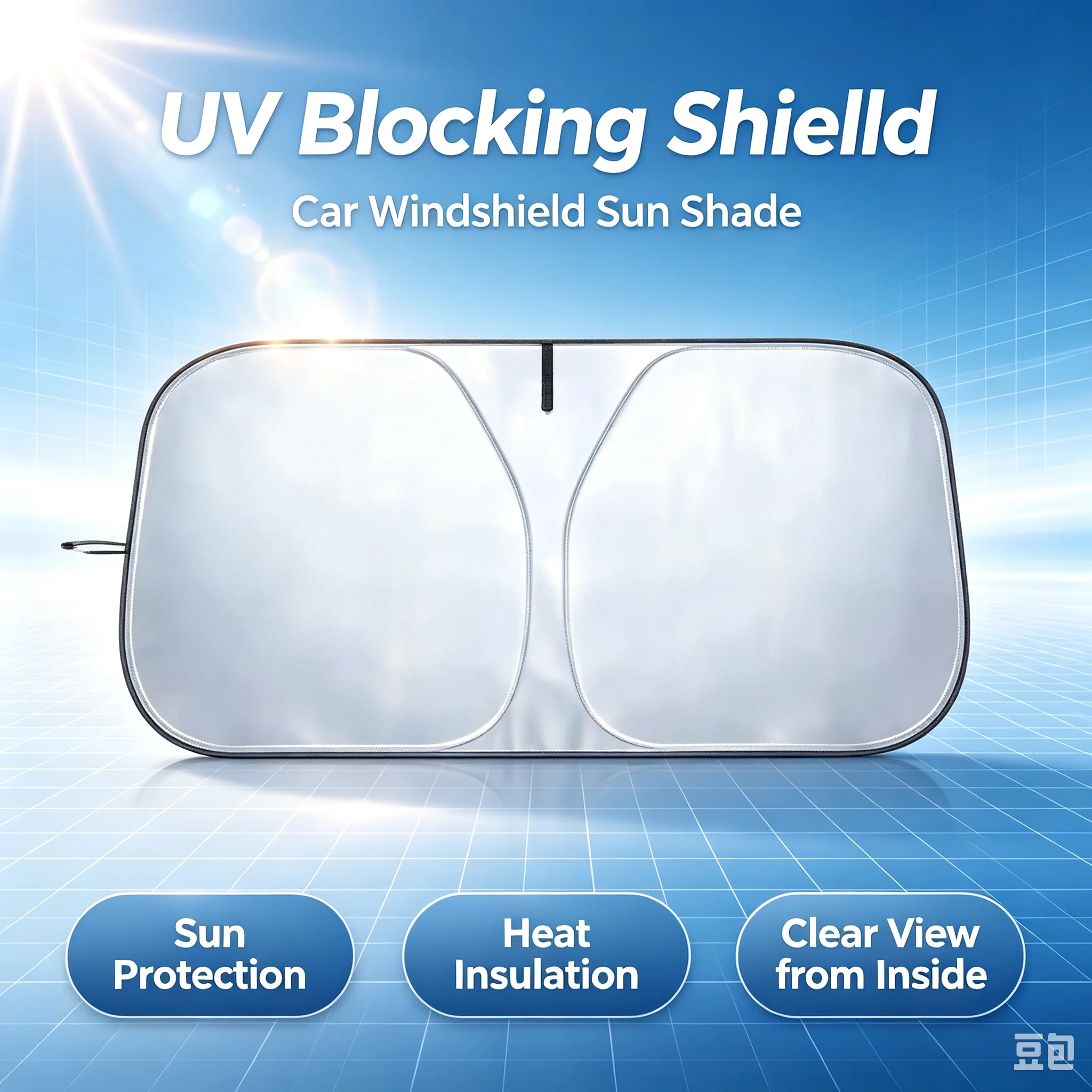 Car Accessories Window - Auto-Frontscheiben-Sonnenschutz UV-Schutz Sonnenschutzrollo Windschutzscheiben-Visierabdeckung Auto-Vorhang Sonnenschutz